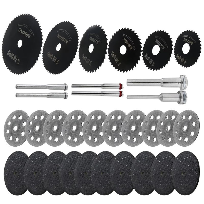 Dremel Cutting Kit with 10 Diamond Wheels EZ545 Blades for Metal Glass and 6 HSS for Wood Plastic - Image 1